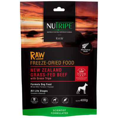Nutripe [10% OFF] Nutripe NZ Grass-Fed Beef With Green Tripe Freeze Dried Raw Dog Food 400g Dog Food & Treats