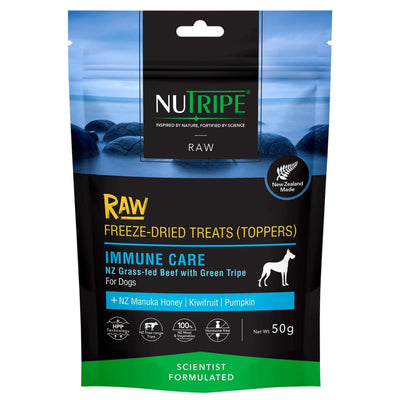 Nutripe [10% OFF] Nutripe NZ Grass-Fed Beef Immune Care Freeze Dried Raw Dog Treats & Toppers 50g Dog Food & Treats