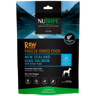 Nutripe [10% OFF] Nutripe NZ King Salmon With Green Tripe Freeze Dried Raw Dog Food 400g Dog Food & Treats