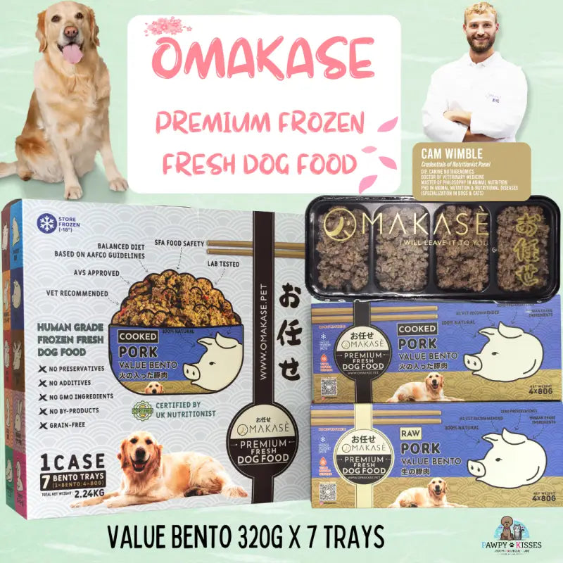 omakase OMAKASE Cooked Frozen Dog Food Value Bento 2.24kg (7 x 320g) 10 Flavours Available Dog Food & Treats