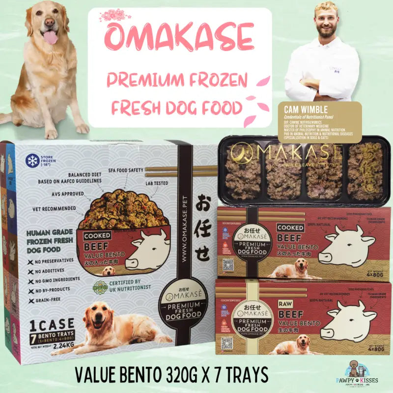 omakase OMAKASE Cooked Frozen Dog Food Value Bento 2.24kg (7 x 320g) 10 Flavours Available Dog Food & Treats