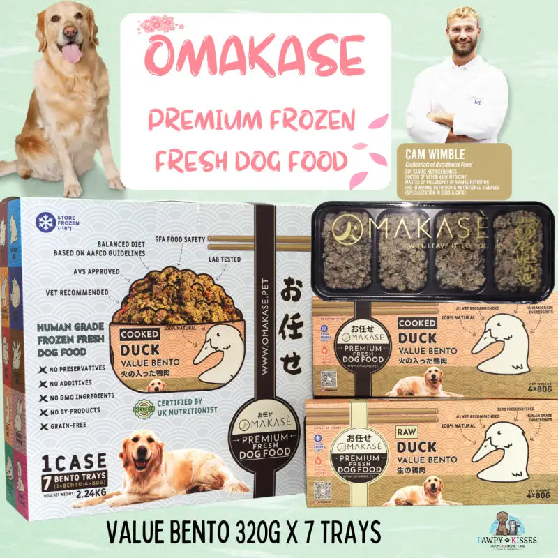 omakase OMAKASE Cooked Frozen Dog Food Value Bento 2.24kg (7 x 320g) 10 Flavours Available Dog Food & Treats