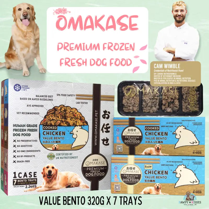 omakase OMAKASE Cooked Frozen Dog Food Value Bento 2.24kg (7 x 320g) 10 Flavours Available Dog Food & Treats
