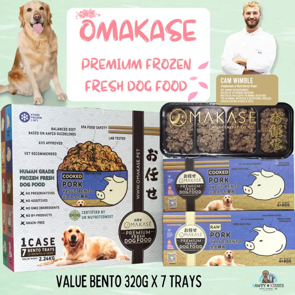 omakase OMAKASE RAW Frozen Dog Food Value Bento 2.24kg (7 x 320g) 10 Flavours Available Dog Food & Treats
