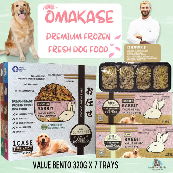 omakase OMAKASE RAW Frozen Dog Food Value Bento 2.24kg (7 x 320g) 10 Flavours Available Dog Food & Treats