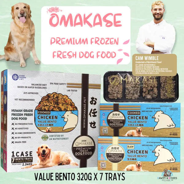 omakase OMAKASE RAW Frozen Dog Food Value Bento 2.24kg (7 x 320g) 10 Flavours Available Dog Food & Treats