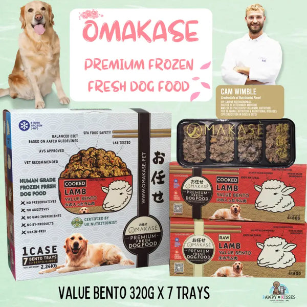 omakase OMAKASE RAW Frozen Dog Food Value Bento 2.24kg (7 x 320g) 10 Flavours Available Dog Food & Treats