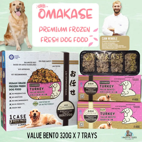 omakase OMAKASE RAW Frozen Dog Food Value Bento 2.24kg (7 x 320g) 10 Flavours Available Dog Food & Treats