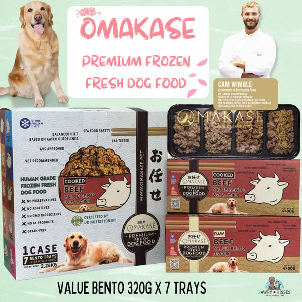 omakase OMAKASE RAW Frozen Dog Food Value Bento 2.24kg (7 x 320g) 10 Flavours Available Dog Food & Treats