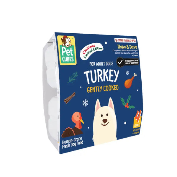 Pet Cubes (2026 Edition)PetCubes Gently Cooked for Dogs - Festive Turkey 1.28KG Dog Food & Treats