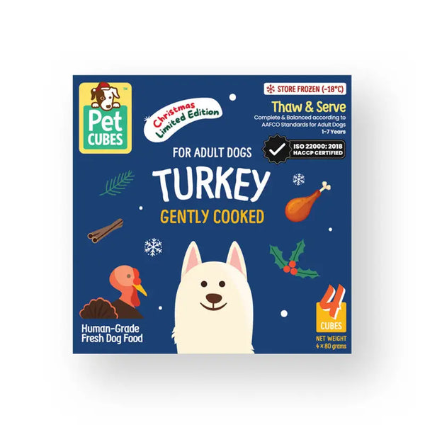 Pet Cubes (2026 Edition)PetCubes Gently Cooked for Dogs - Festive Turkey 1.28KG Dog Food & Treats