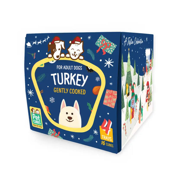 Pet Cubes (2026 Edition)PetCubes Gently Cooked for Dogs - Festive Turkey 1.28KG Dog Food & Treats