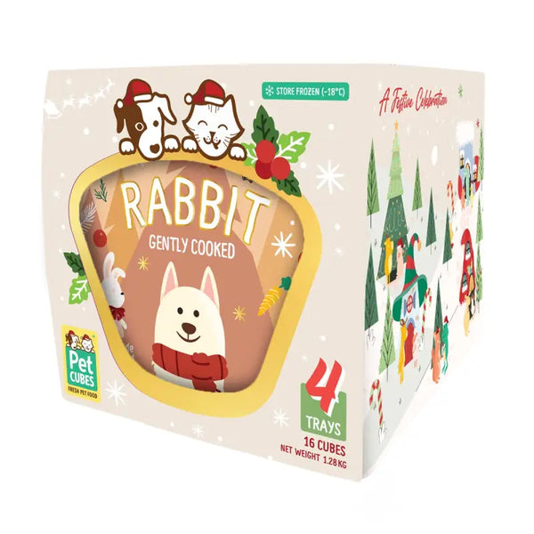 Pet Cubes [5% OFF] PetCubes Gently Cooked Festive Rabbit for Dogs 1.28KG Dog Food & Treats