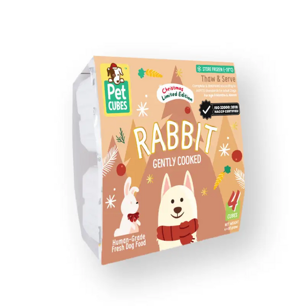 Pet Cubes [5% OFF] PetCubes Gently Cooked Festive Rabbit for Dogs 1.28KG Dog Food & Treats