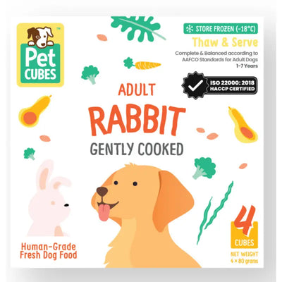 Pet Cubes [5% OFF] PetCubes Gently Cooked Frozen Dog Food Rabbit 2.24 KG Dog Food & Treats