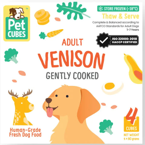 Pet Cubes [5% OFF] PetCubes Gently Cooked Frozen Dog Food Venison 2.24 KG General