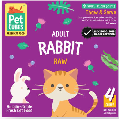 Pet Cubes [5% OFF]PetCubes Raw Cat Food Rabbit - 1.28 KG Cat Food & Treats