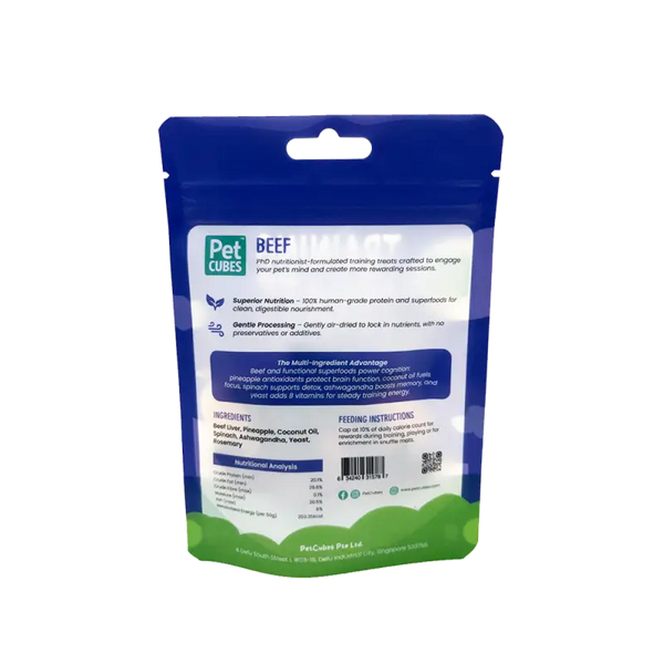 Pet Cubes (5% OFF) PetCubes Training Treats For Dogs & Cats - Beef 50g Dog Food & Treats