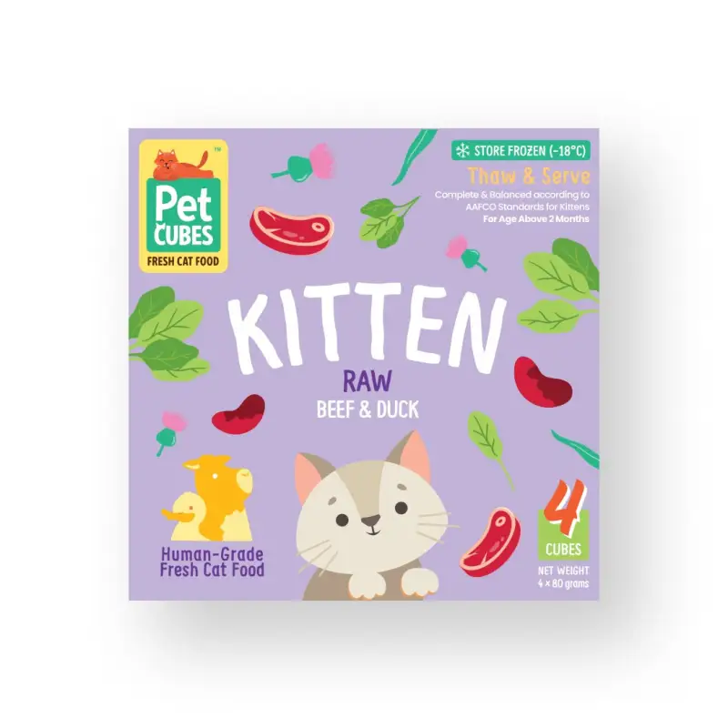 Pet Cubes PetCubes Kitten Raw - Beef & Duck Cat Food & Treats