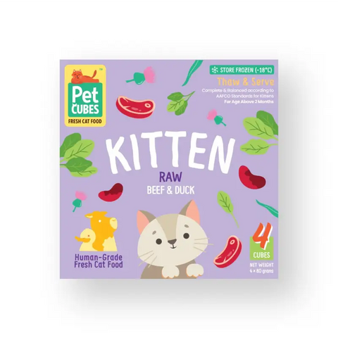 Pet Cubes PetCubes Kitten Raw - Beef & Duck Cat Food & Treats