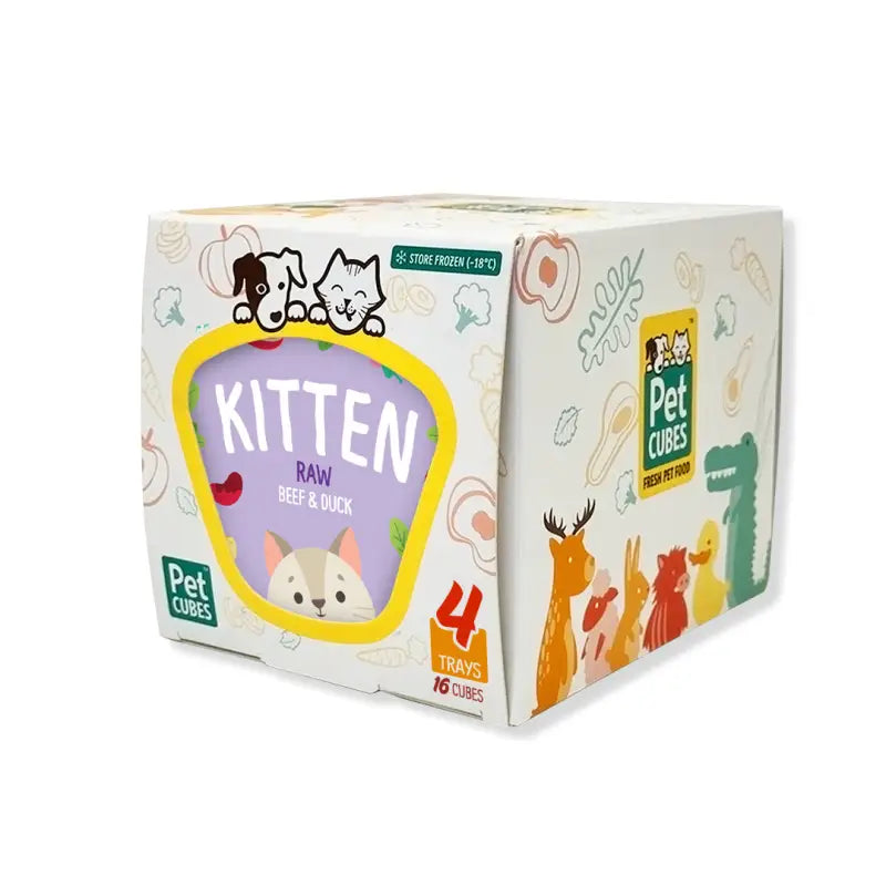 Pet Cubes PetCubes Kitten Raw - Beef & Duck Cat Food & Treats