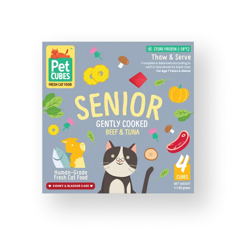 Pet Cubes PetCubes Gently Cooked Frozen Senior Cat Food - Beef & Tuna 1.28 KG Cat Food & Treats