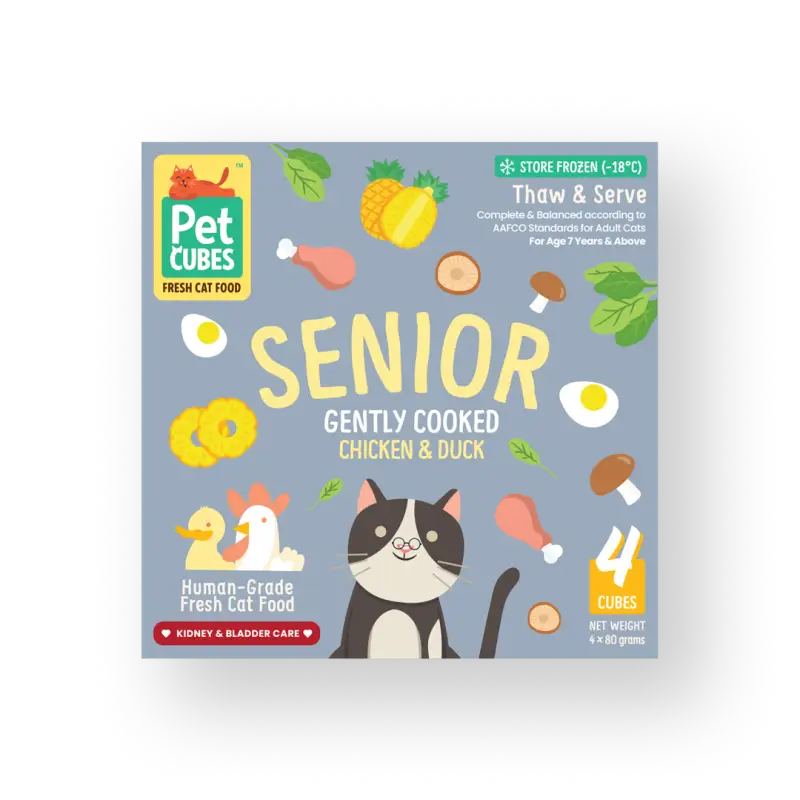 Pet Cubes PetCubes Gently Cooked Frozen Senior Cat Food - Chicken & Duck 1.28 KG Cat Food & Treats