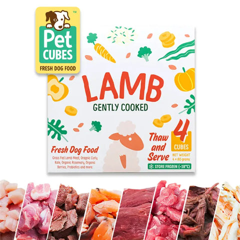 Pet Cubes PetCubes Lamb Cooked Frozen Dog Food Tray 320g Dog Food & Treats