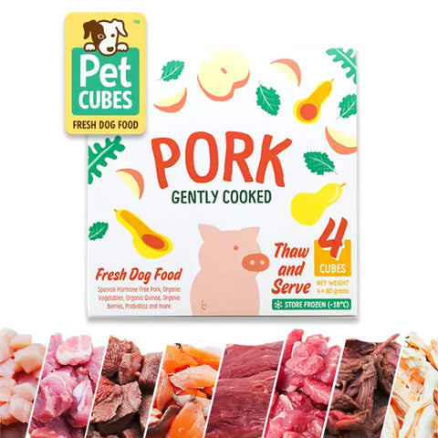 Pet Cubes PetCubes Pork Cooked Frozen Dog Food Tray 320g Dog Food & Treats