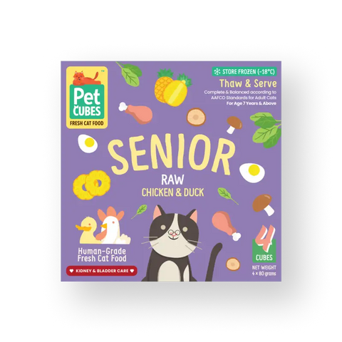 Pet Cubes PetCubes Raw Frozen Senior Cat Food - Chicken & Duck 1.28 KG Cat Food & Treats