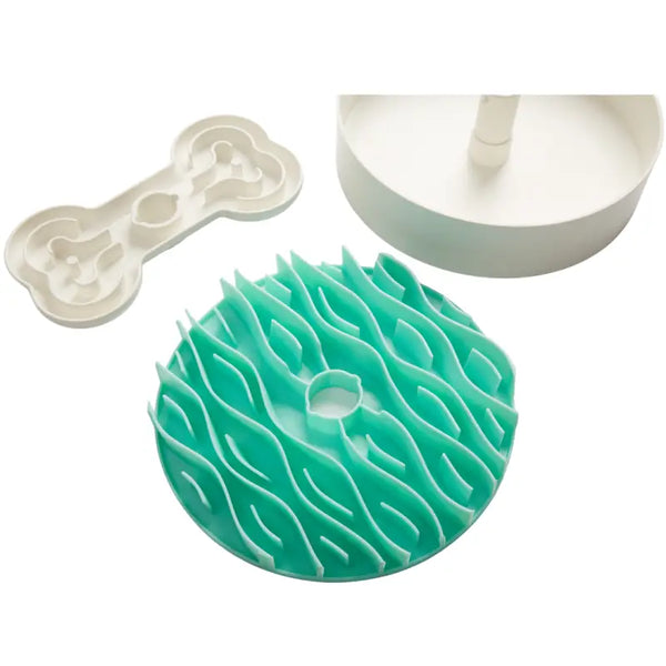 Puzzle Feeder Puzzle Feeder Interactive Dog Bowl (Broken Wave Green/Pink) Dog & Cat Accessories