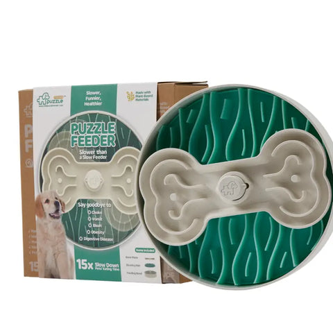 Puzzle Feeder Puzzle Feeder Interactive Dog Bowl (Broken Wave Green/Pink) Dog & Cat Accessories