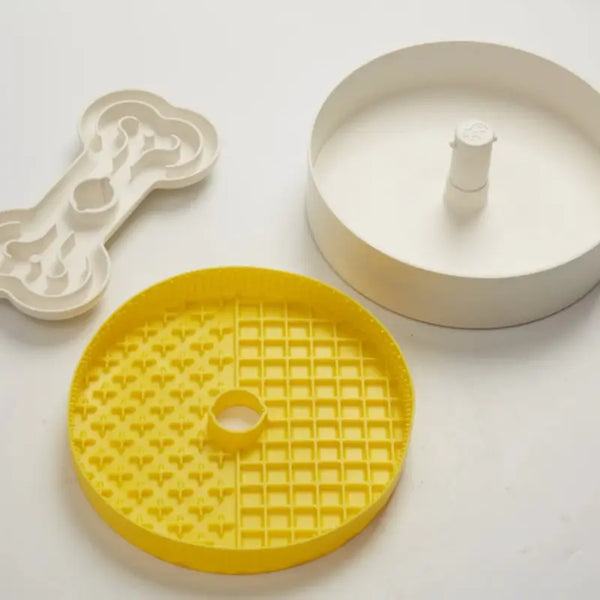 Puzzle Feeder [10% OFF] Puzzle Feeder Lick Interactive Dog Bowl (Yellow/Blue) Dog & Cat Accessories
