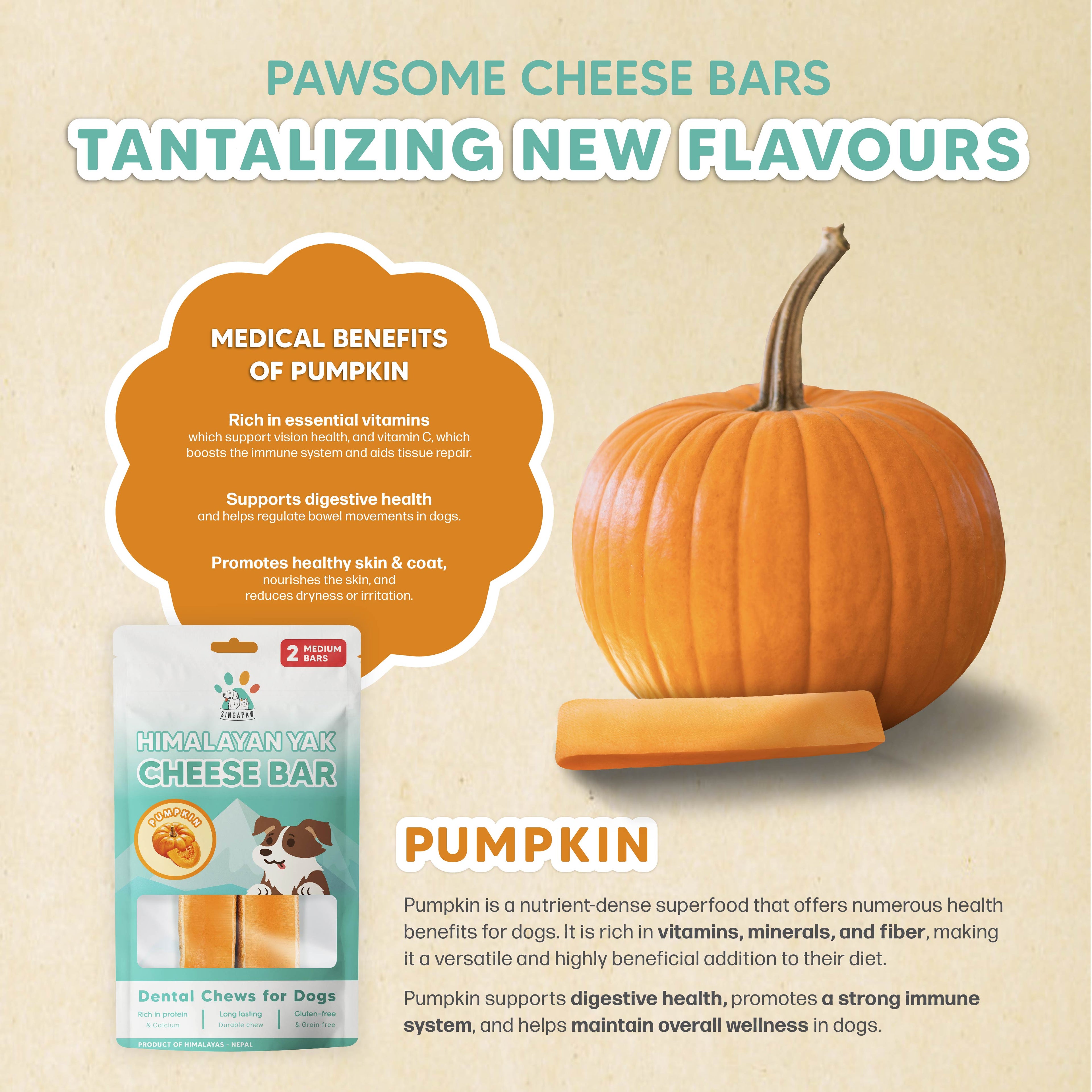 Singapaw Himalayan Yak Cheese Bar (Pumpkin) - Small/Medium/Large