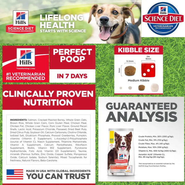 Science Diet Free Bag* + 20% OFF Science Diet Adult Perfect Digestion Dry Dog Food 3.5lbs Dog Food & Treats