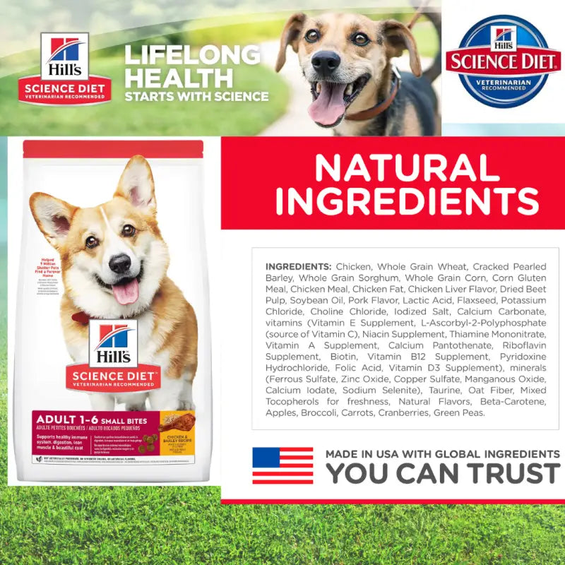 Science Diet $36 Buy 1 Get 1 2kg free Science Diet Adult Small Bites Chicken & Barley Recipe Dry Dog Food (2 Sizes) Dog Food & Treats