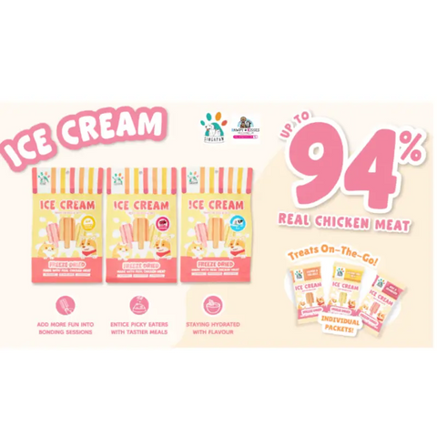 Singapaw 20% off Singapaw Freeze Dried Ice Cream Dessert Treats for Dogs and Cats Premium Rich Milk Lactose Free Contains Real Meat 48g Dog