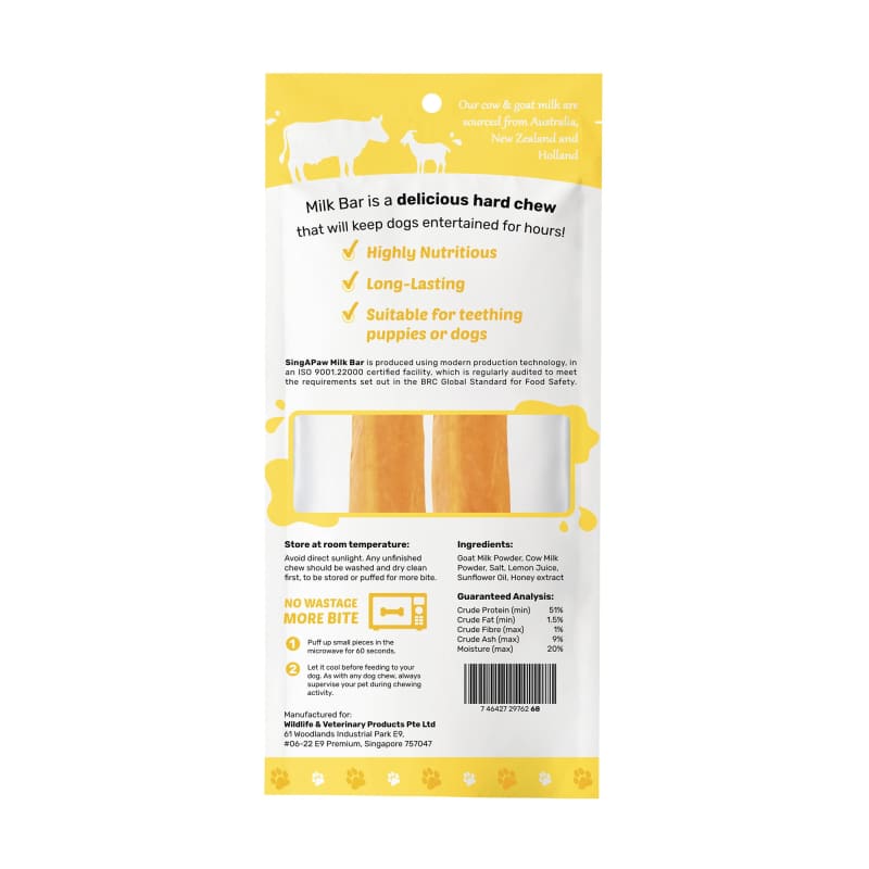 Singapaw [BUY 2 FREE 1] Singapaw Milk Bar Honey Dog Chew (2 Sizes) Dog Food & Treats