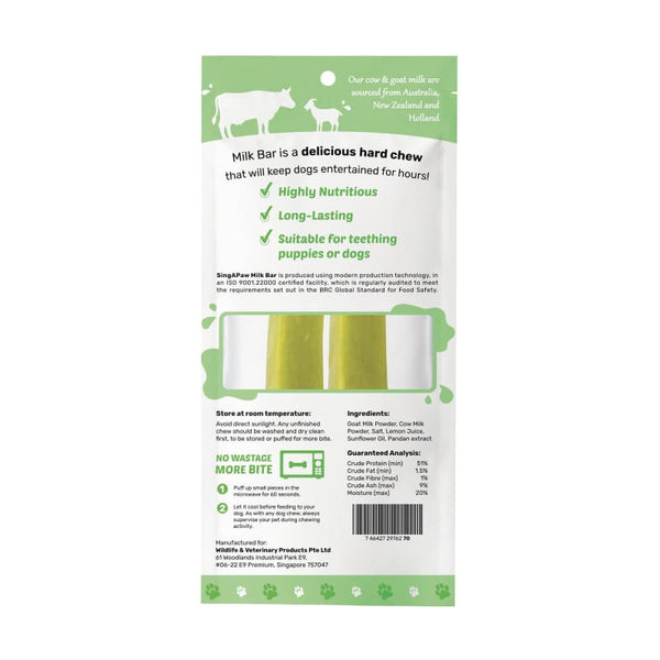 Singapaw [BUY 2 FREE 1] Singapaw Milk Bar Pandan Dog Chew (2 Sizes) Dog Food & Treats