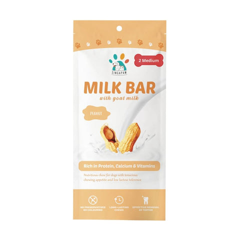 Singapaw [BUY 2 FREE 1] Singapaw Milk Bar Peanut Dog Chew (2 Sizes) Dog Food & Treats