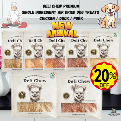 Singapaw [NEW IN] DELI CHEW Premium Series Single Ingredient Air Dried Dog Treats [Duck/Chicken/Pork] Dog Food & Treats