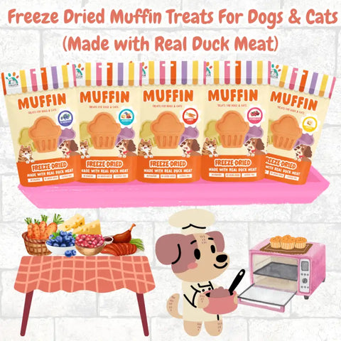 Singapaw Singapaw Freeze Dried MUFFIN with Real Duck Meat Treats For Dogs & Cats 100g (5 Flavours Available) Dog Food & Treats