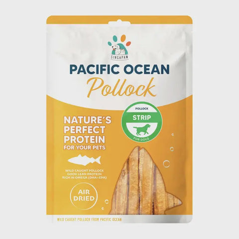 Singapaw Pacific Ocean Pollock Strip Air-Dried Dog Treats 70g Food &