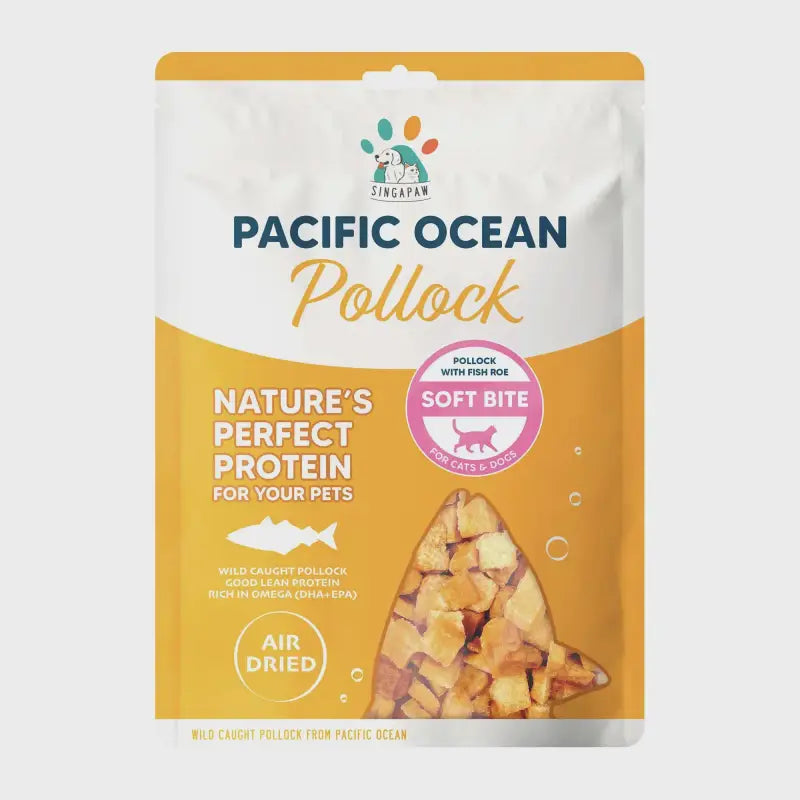 Singapaw Pacific Ocean Pollock With Fish Roe Soft Bite Air-Dried Cat & Dog Treats 70g Food