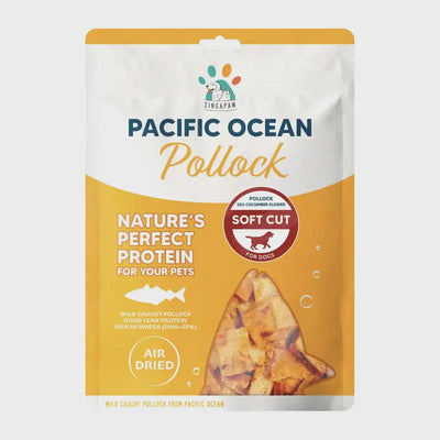 Singapaw Pacific Ocean Pollock With Sea Cucumber Flower Soft Cut Air-Dried Dog Treats 70g Food &