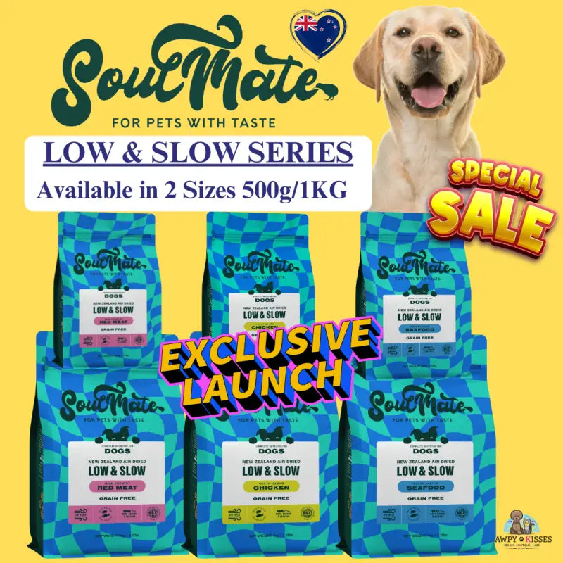 Soul Mate [15% OFF] SoulMate Low & Slow Air Dried Dog Food 500g/1KG (3 Flavours) Dog Food & Treats