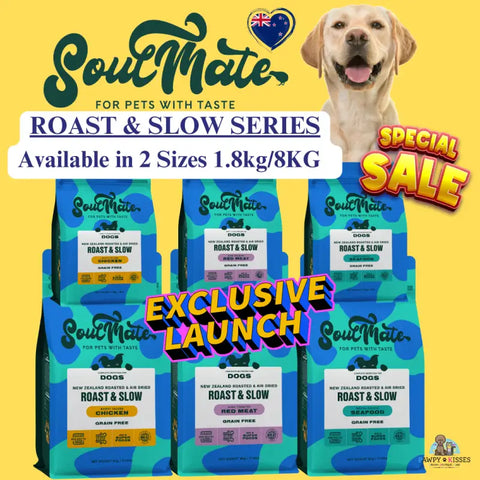 Soul Mate [15% OFF] Soulmate Roast & Slow Series Dog Food 1.8kg/8kg - Baked & Air Dried (3 Flavours) Dog Food & Treats