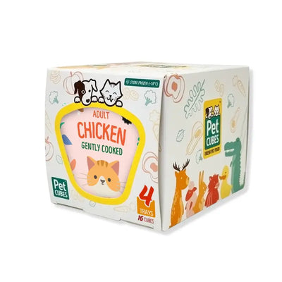 Not specified [8% OFF] (FREE TREAT FOR 4 CASES) PetCubes Gently Cooked Frozen Cat Food - Chicken 1.28 KG Cat Food & Treats