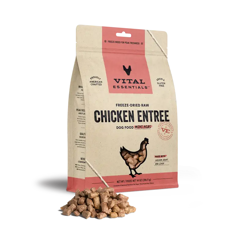 Not specified (SAVE 9% ) Vital Essentials® Freeze-Dried Raw Chicken Entree Dog Food Mini Nibs 5.5/14 oz Dog Food & Treats