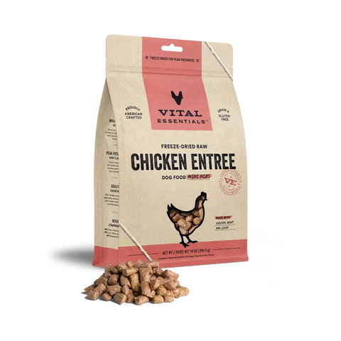 Not specified (SAVE 9% ) Vital Essentials® Freeze-Dried Raw Chicken Entree Dog Food Mini Nibs 5.5/14 oz Dog Food & Treats